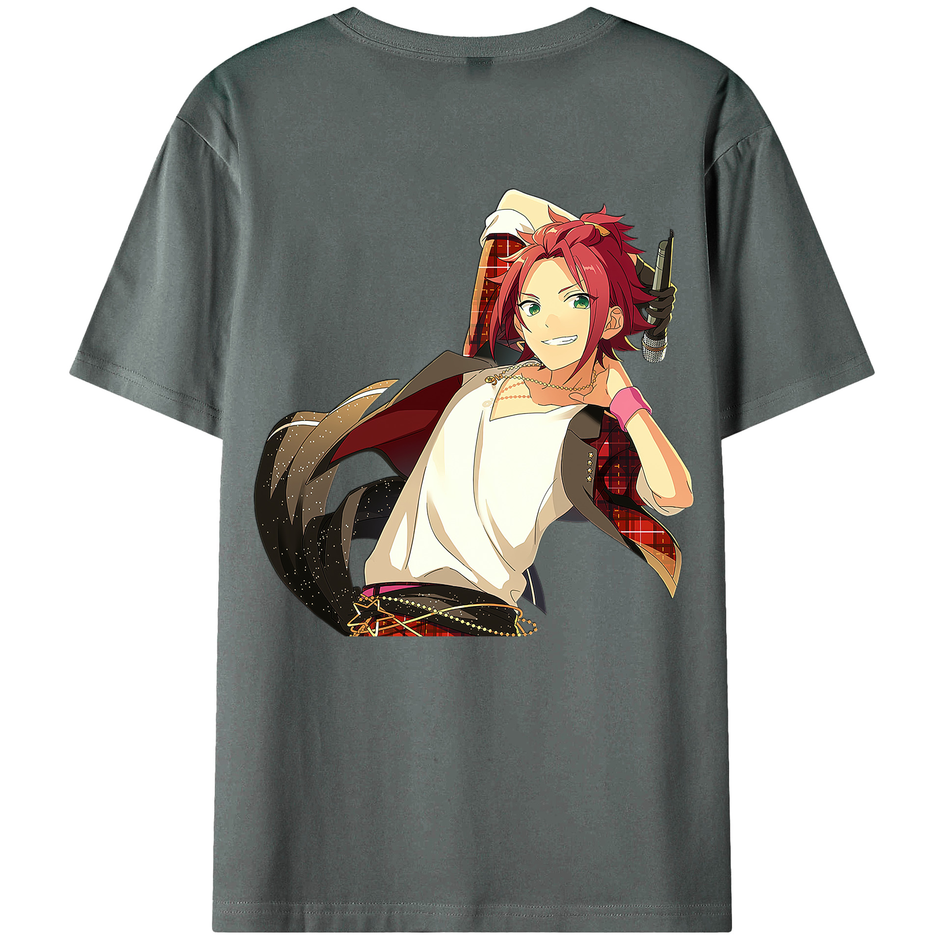 （画像用） あんさんぶるスターズ! Ensemble Stars 綿100％ メンズ半袖Tシャツ（バックプリント） 通気性